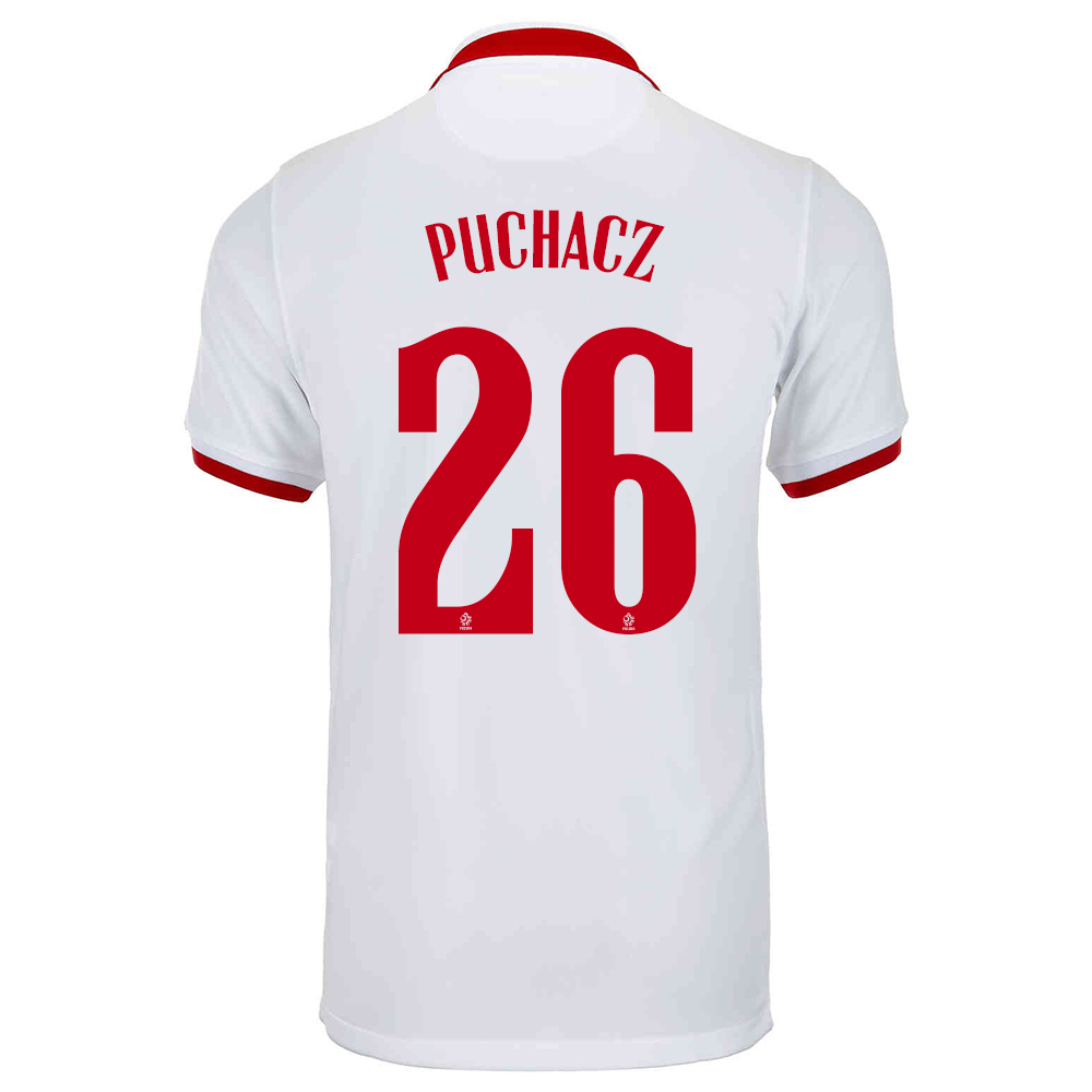 Mujer Selección de fútbol de Polonia Camiseta Tymoteusz Puchacz #26 2ª Equipación Blanco 2021 Chile