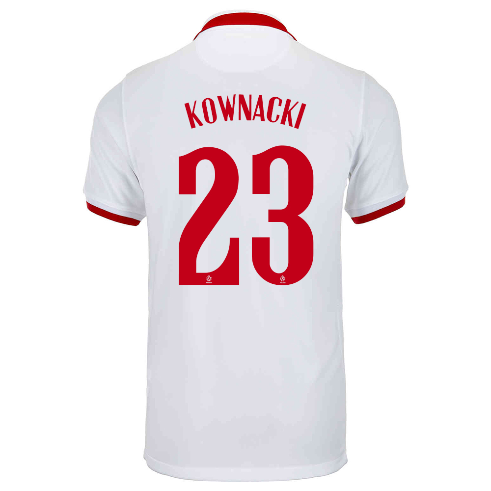 Mujer Selección de fútbol de Polonia Camiseta Dawid Kownacki #23 2ª Equipación Blanco 2021 Chile