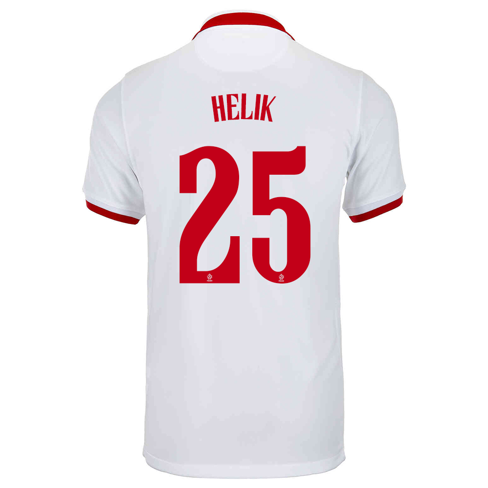 Niño Selección De Fútbol De Polonia Camiseta Michal Helik #25 2ª Equipación Blanco 2021 Chile