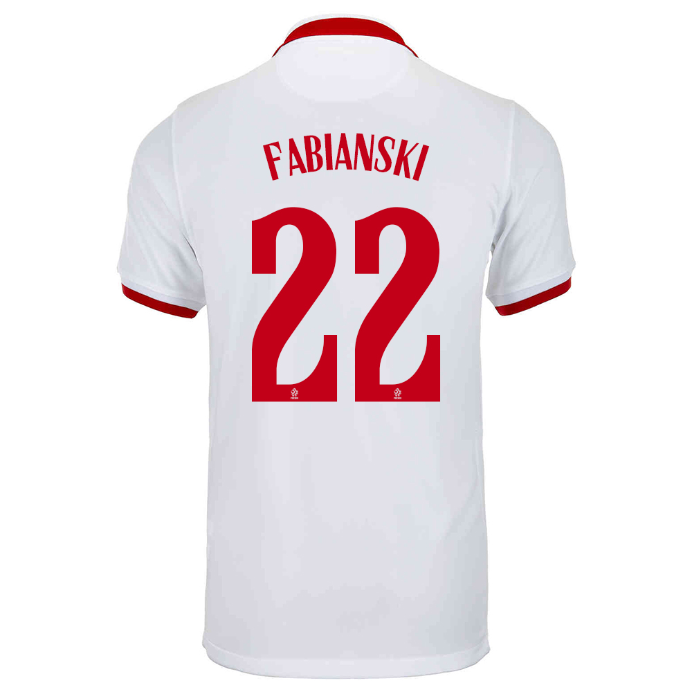 Mujer Selección de fútbol de Polonia Camiseta Lukasz Fabianski #22 2ª Equipación Blanco 2021 Chile