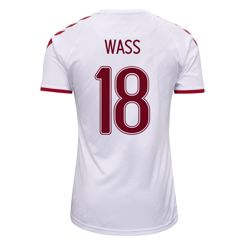 Mujer Selección de fútbol de Dinamarca Camiseta Daniel Wass #18 2ª Equipación Blanco 2021 Chile