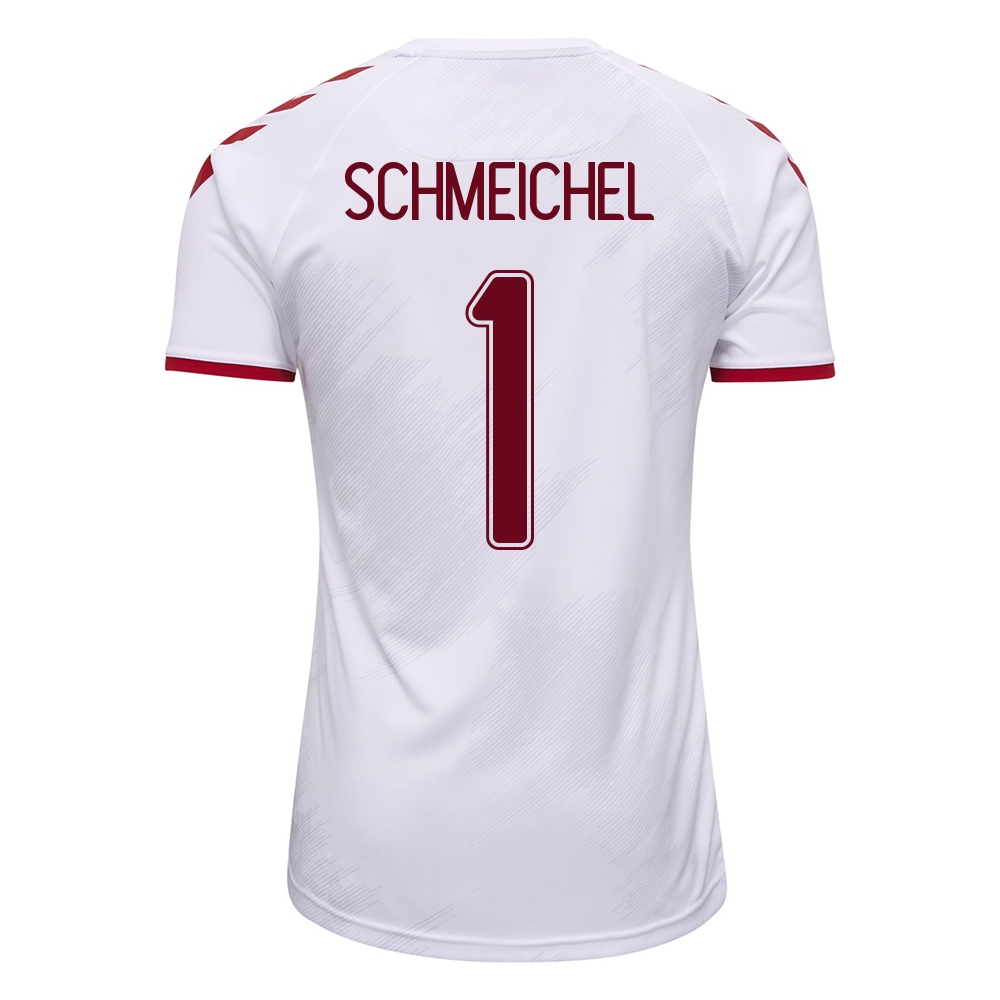 Mujer Selección de fútbol de Dinamarca Camiseta Kasper Schmeichel #1 2ª Equipación Blanco 2021 Chile