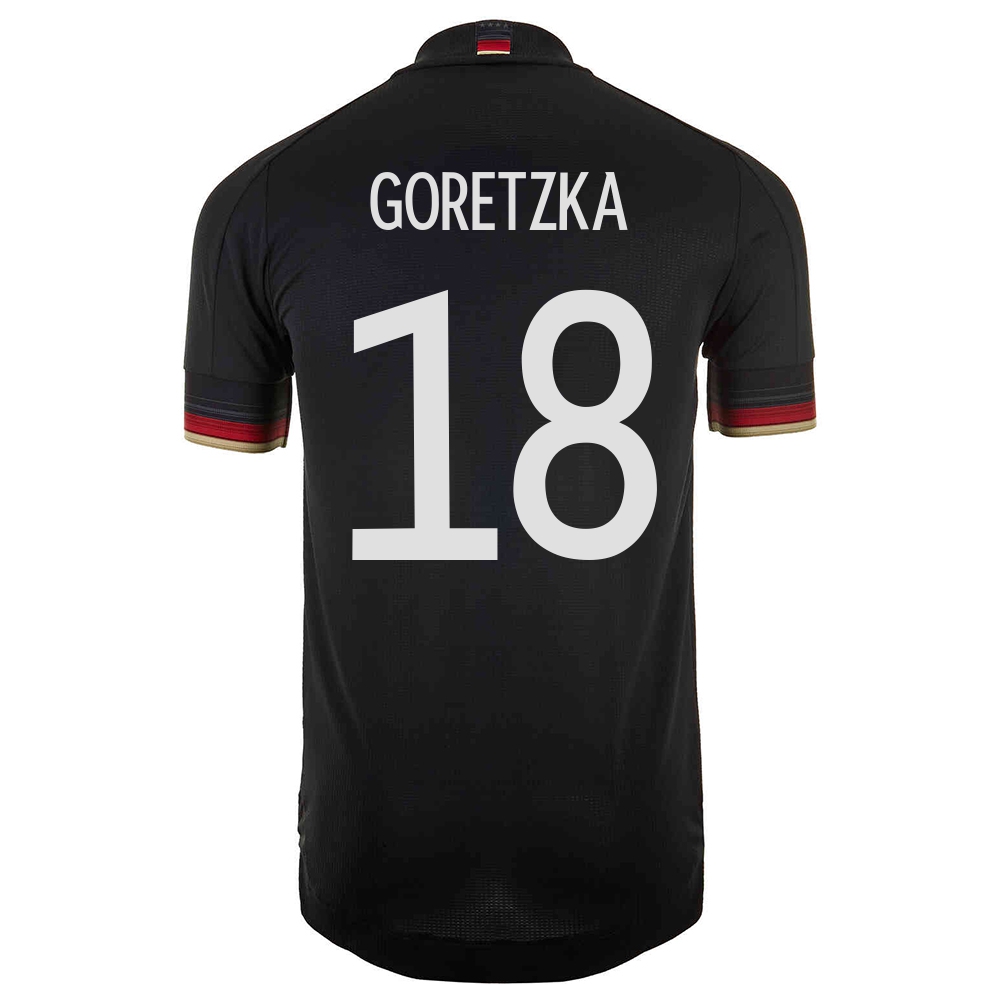 Mujer Selección de fútbol de Alemania Camiseta Leon Goretzka #18 2ª Equipación Negro 2021 Chile