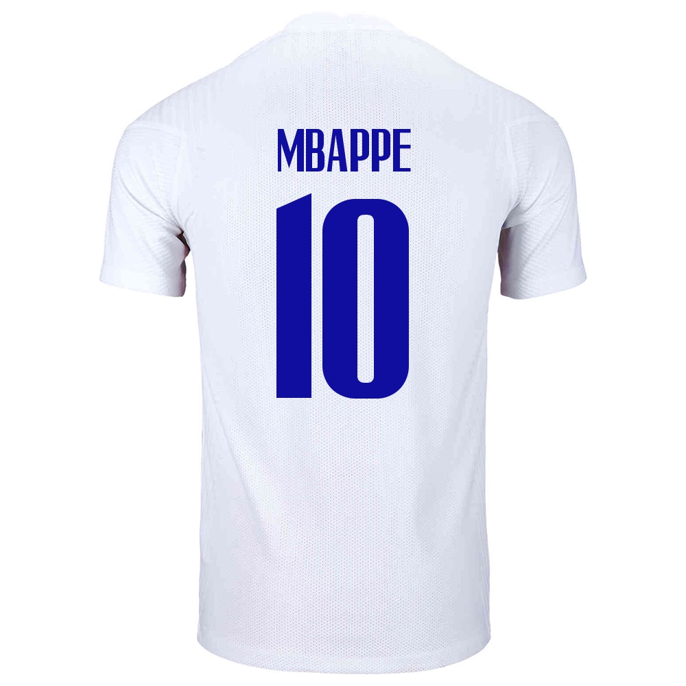 Mujer Selección de fútbol de Francia Camiseta Kylian Mbappe #10 2ª Equipación Blanco 2021 Chile