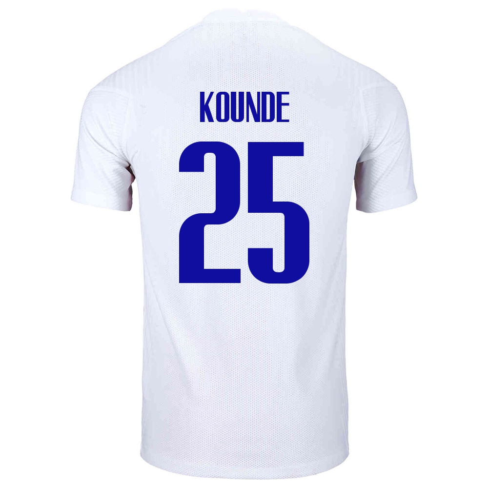 Mujer Selección de fútbol de Francia Camiseta Jules Kounde #25 2ª Equipación Blanco 2021 Chile