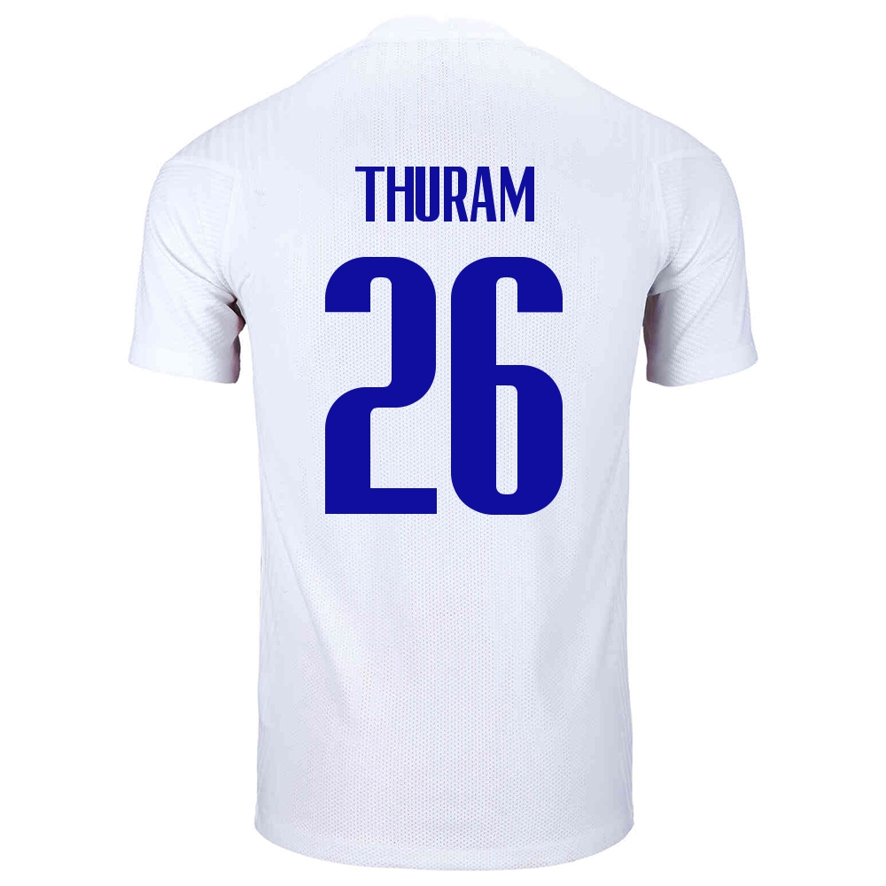 Mujer Selección de fútbol de Francia Camiseta Marcus Thuram #26 2ª Equipación Blanco 2021 Chile