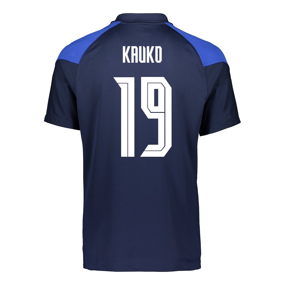Mujer Selección de fútbol de Finlandia Camiseta Joni Kauko #19 2ª Equipación Azul oscuro 2021 Chile