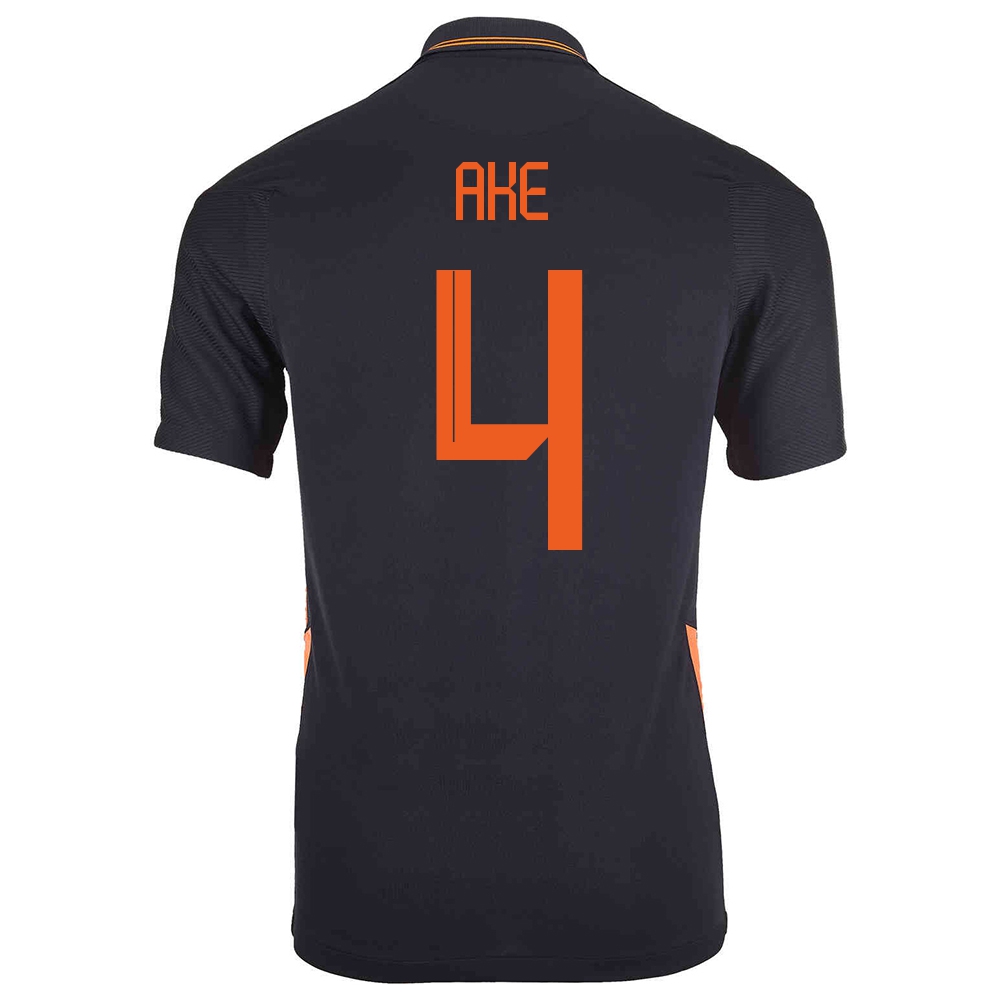 Mujer Selección De Fútbol De Los Países Bajos Camiseta Nathan Ake #4 2ª Equipación Negro 2021 Chile