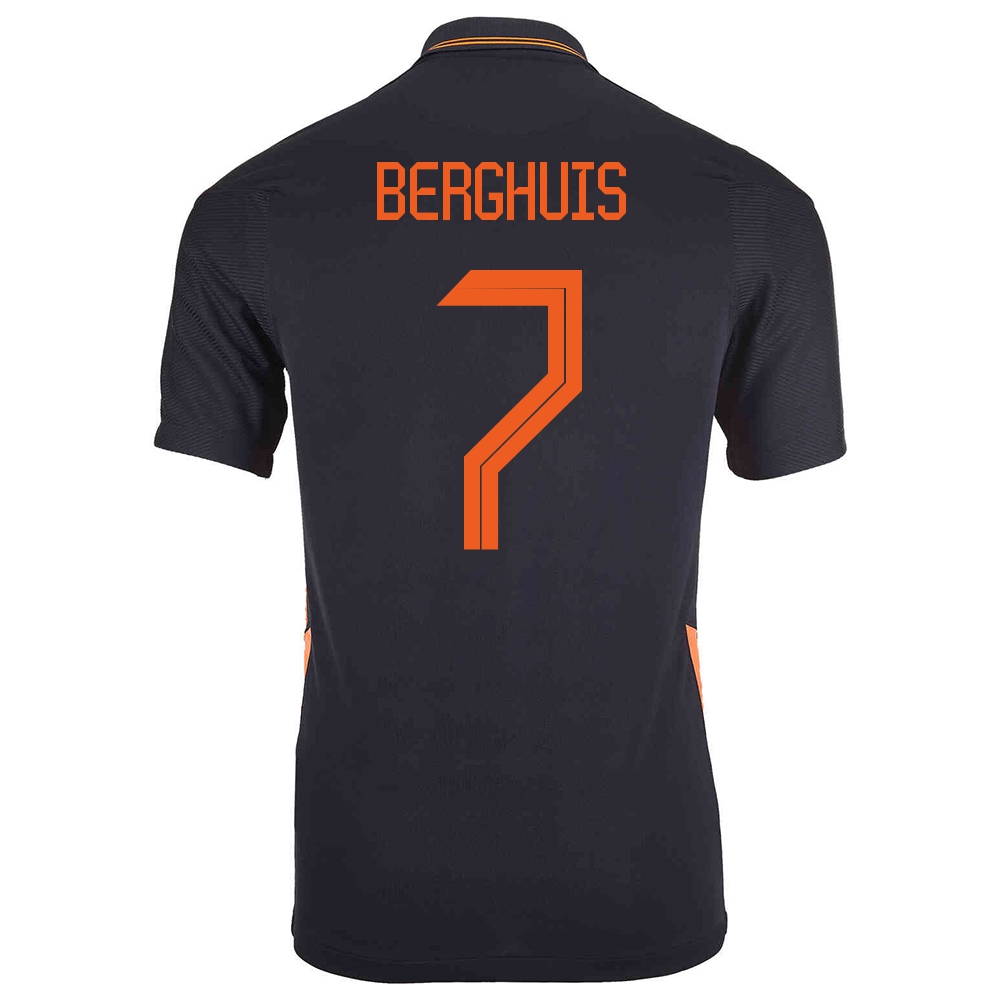 Mujer Selección de fútbol de los Países Bajos Camiseta Steven Berghuis #7 2ª Equipación Negro 2021 Chile