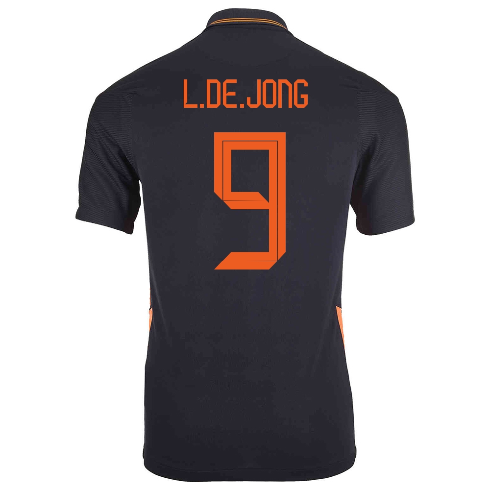 Mujer Selección de fútbol de los Países Bajos Camiseta Luuk de Jong #9 2ª Equipación Negro 2021 Chile