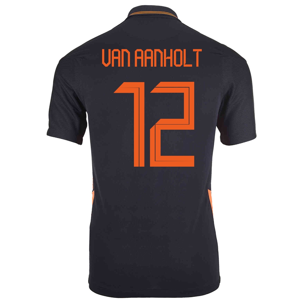 Mujer Selección de fútbol de los Países Bajos Camiseta Patrick van Aanholt #12 2ª Equipación Negro 2021 Chile