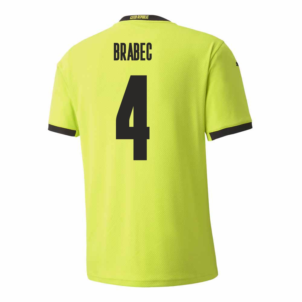 Mujer Selección de fútbol de la República Checa Camiseta Jakub Brabec #4 2ª Equipación Verde claro 2021 Chile