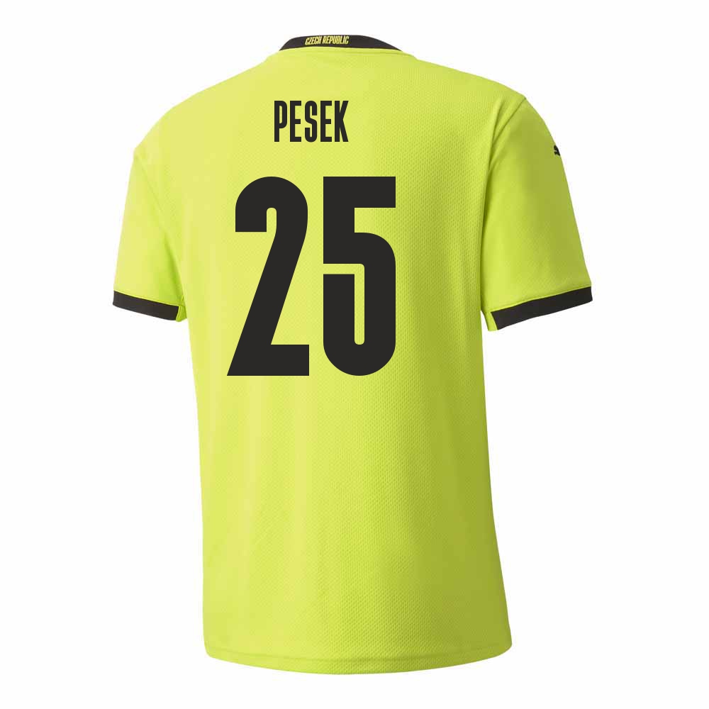 Mujer Selección de fútbol de la República Checa Camiseta Jakub Pesek #25 2ª Equipación Verde claro 2021 Chile