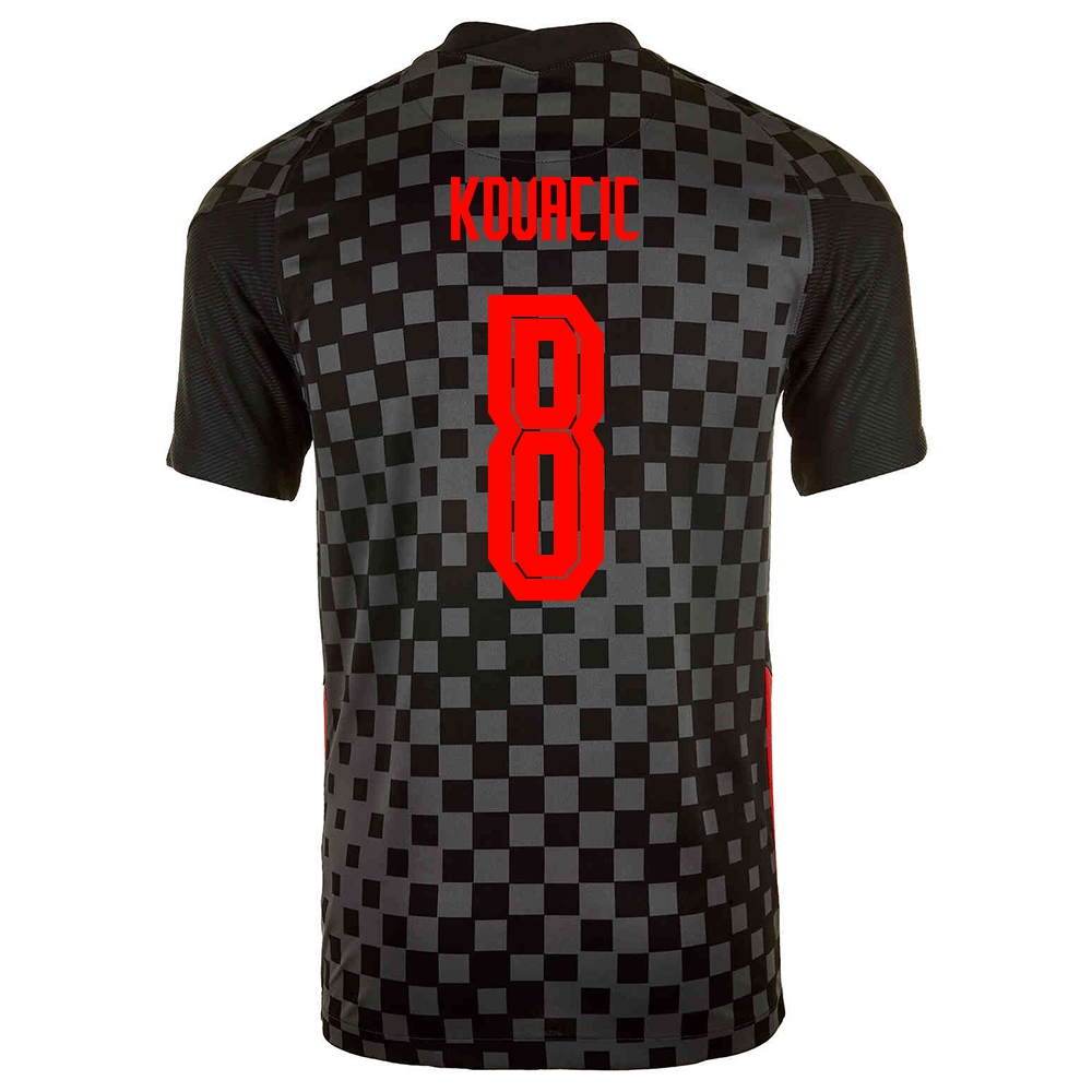 Mujer Selección de fútbol de Croacia Camiseta Mateo Kovacic #8 2ª Equipación Negro gris 2021 Chile