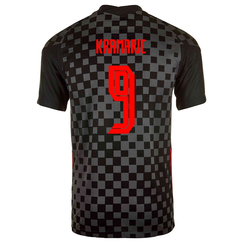Mujer Selección de fútbol de Croacia Camiseta Andrej Kramaric #9 2ª Equipación Negro gris 2021 Chile