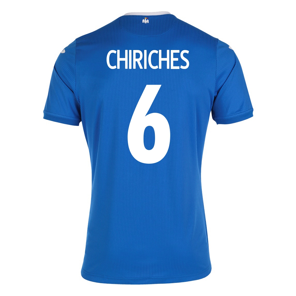 Mujer Selección de fútbol de Rumania Camiseta Vlad Chiriches #6 2ª Equipación Azul 2021 Chile