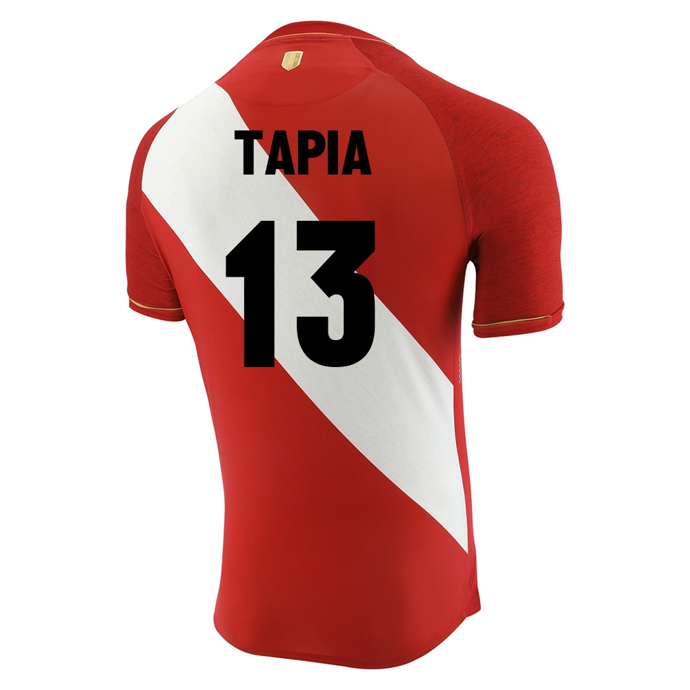 Mujer Selección de fútbol de Perú Camiseta Renato Tapia #13 2ª Equipación Rojo blanco 2021 Chile
