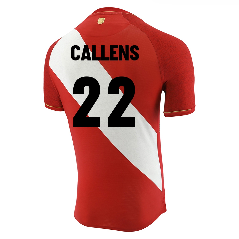 Mujer Selección de fútbol de Perú Camiseta Alexander Callens #22 2ª Equipación Rojo blanco 2021 Chile
