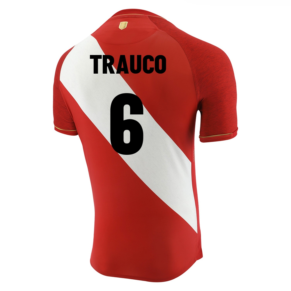 Mujer Selección de fútbol de Perú Camiseta Miguel Trauco #6 2ª Equipación Rojo blanco 2021 Chile