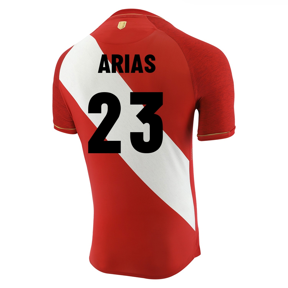Mujer Selección de fútbol de Perú Camiseta Alexis Arias #23 2ª Equipación Rojo blanco 2021 Chile