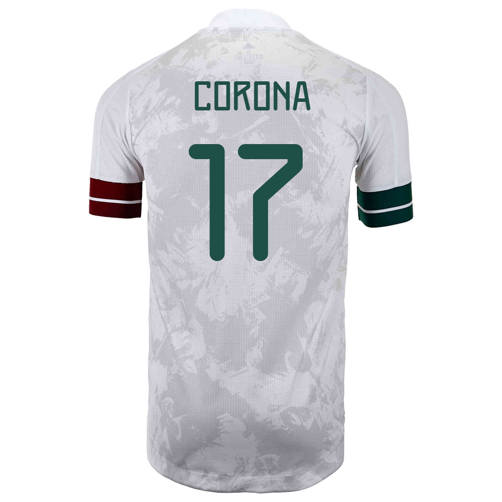 Mujer Selección de fútbol de México Camiseta Jesus Corona #17 2ª Equipación Blanco negro 2021 Chile