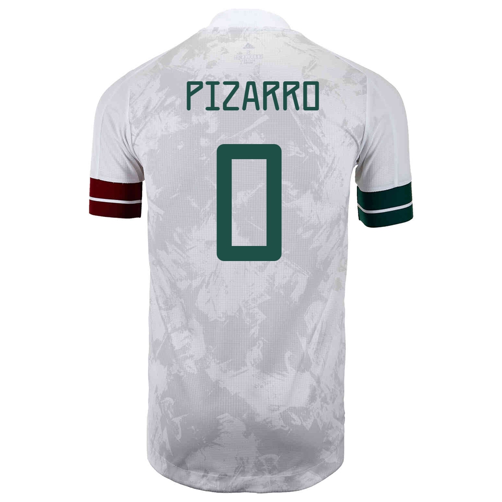 Mujer Selección de fútbol de México Camiseta Rodolfo Pizarro #0 2ª Equipación Blanco negro 2021 Chile