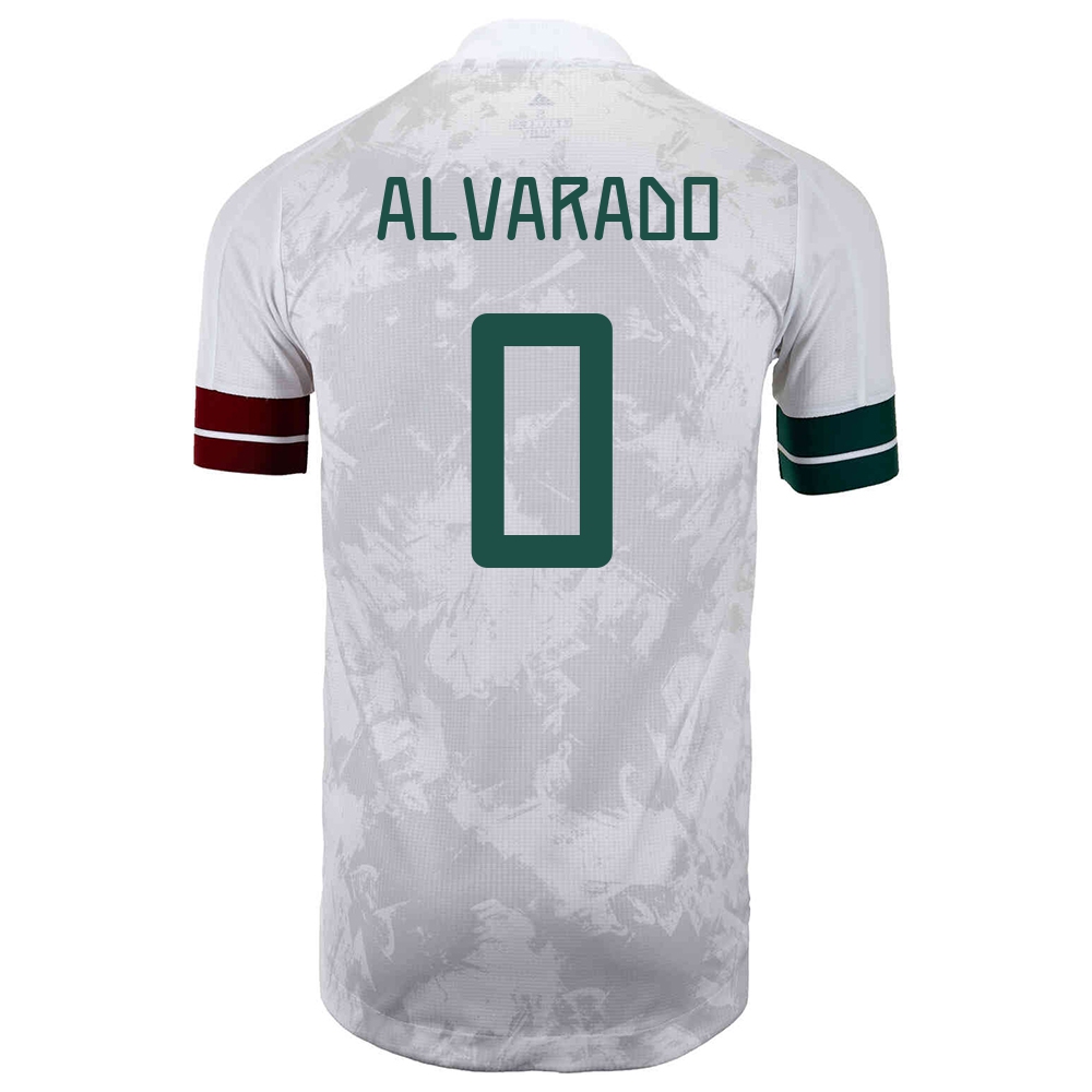 Mujer Selección de fútbol de México Camiseta Roberto Alvarado #0 2ª Equipación Blanco negro 2021 Chile