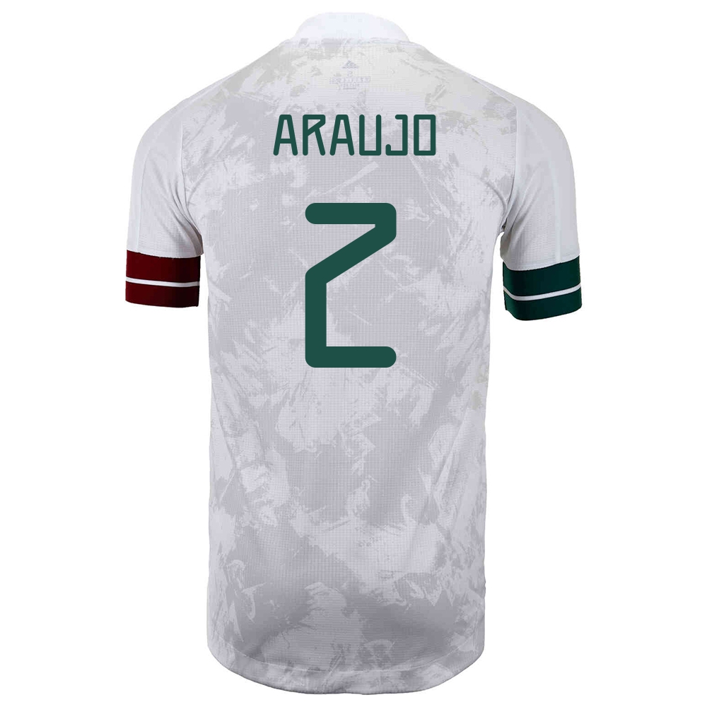 Mujer Selección de fútbol de México Camiseta Nestor Araujo #2 2ª Equipación Blanco negro 2021 Chile