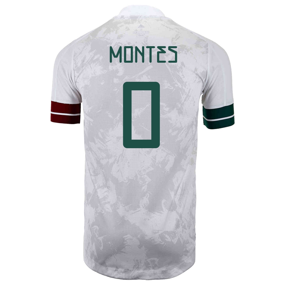 Mujer Selección De Fútbol De México Camiseta Cesar Montes #0 2ª Equipación Blanco Negro 2021 Chile