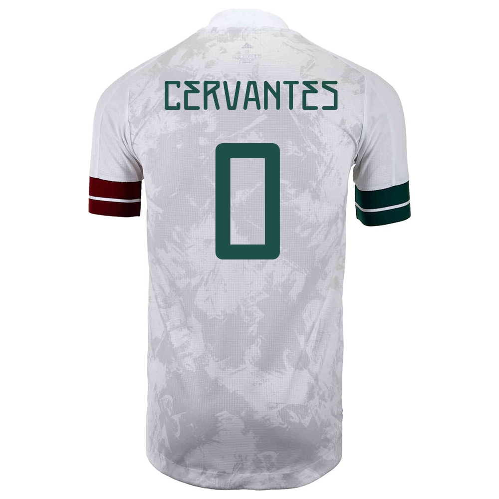 Mujer Selección de fútbol de México Camiseta Alan Cervantes #0 2ª Equipación Blanco negro 2021 Chile