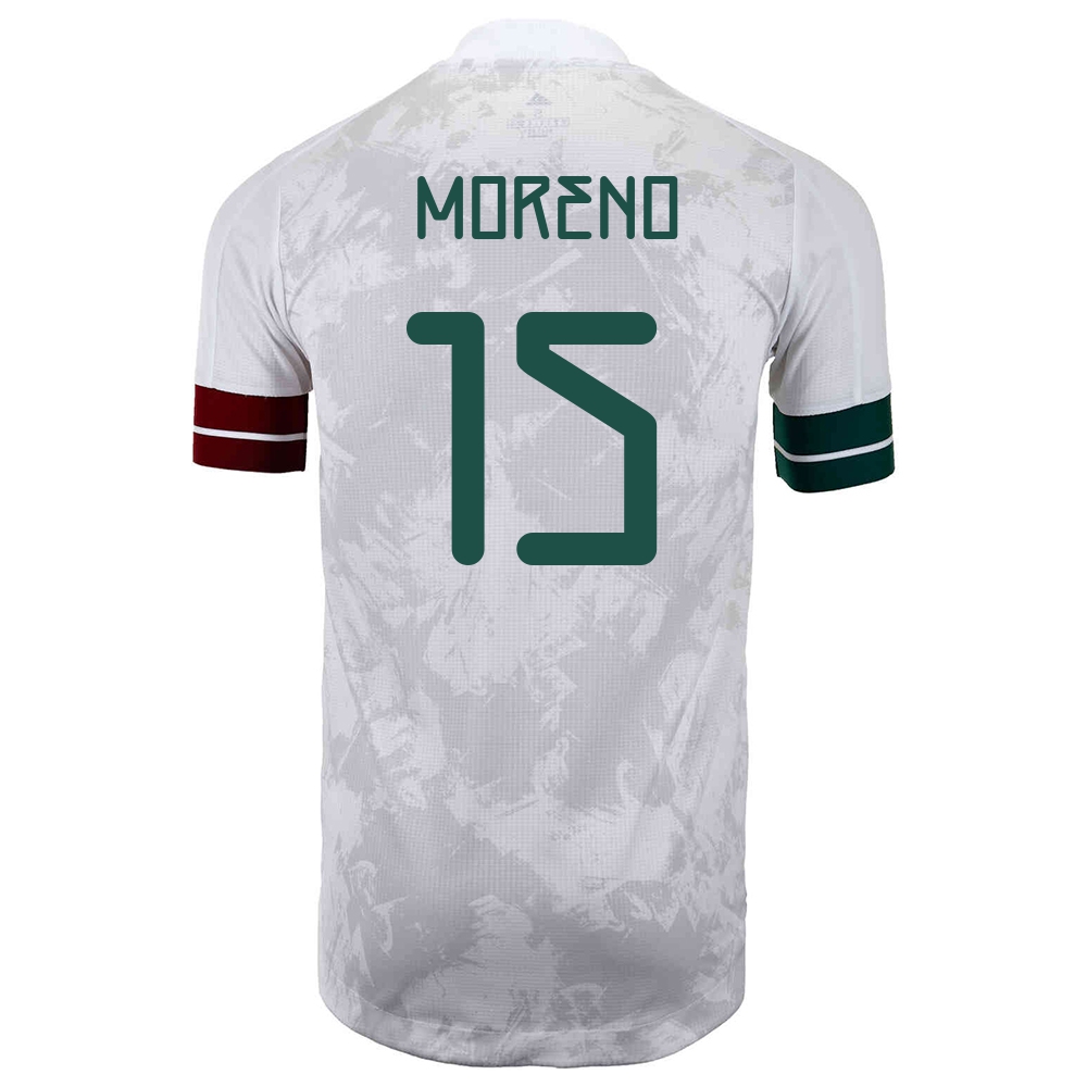 Hombre Selección De Fútbol De México Camiseta Hector Moreno #15 2ª Equipación Blanco Negro 2021 Chile