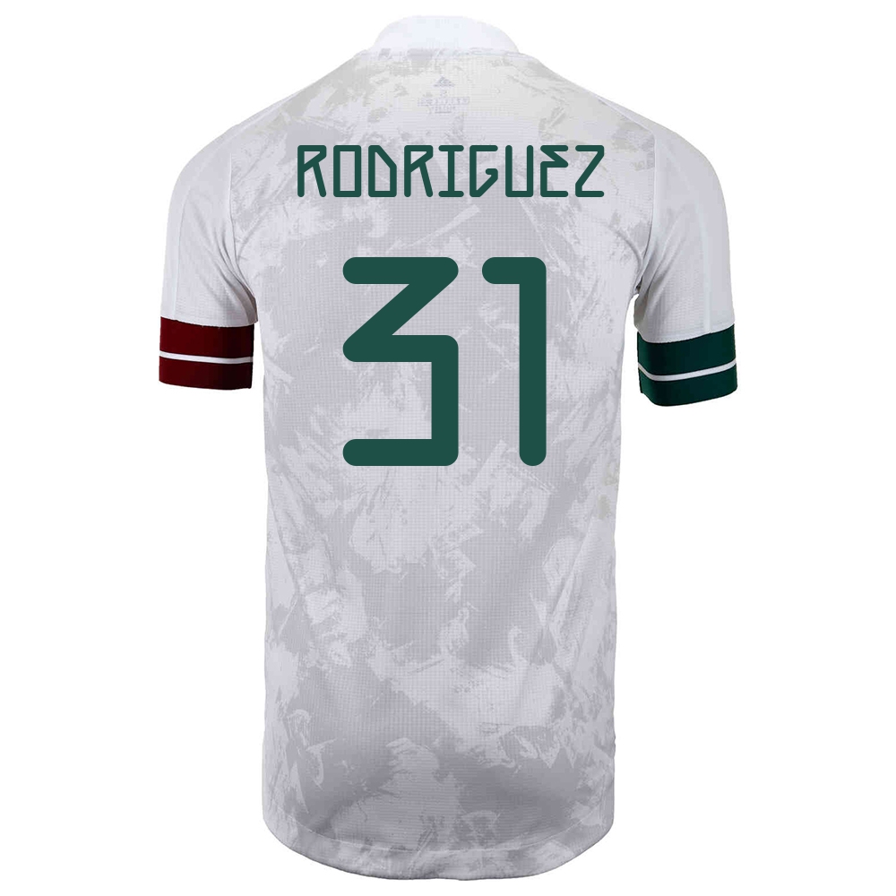 Niño Selección De Fútbol De México Camiseta Osvaldo Rodriguez #31 2ª Equipación Blanco Negro 2021 Chile