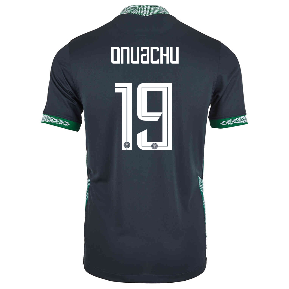 Mujer Selección de fútbol de Nigeria Camiseta Paul Onuachu #19 2ª Equipación Negro 2021 Chile