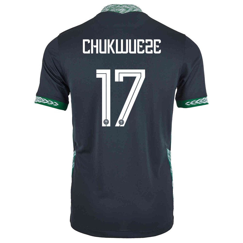 Mujer Selección de fútbol de Nigeria Camiseta Samuel Chukwueze #17 2ª Equipación Negro 2021 Chile