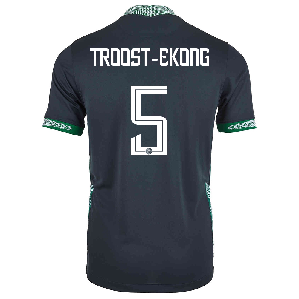 Mujer Selección de fútbol de Nigeria Camiseta William Troost-Ekong #5 2ª Equipación Negro 2021 Chile