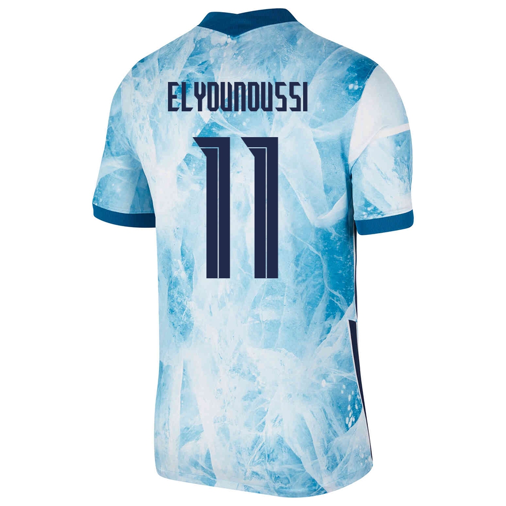 Mujer Selección de fútbol de Noruega Camiseta Mohamed Elyounoussi #11 2ª Equipación Azul claro 2021 Chile