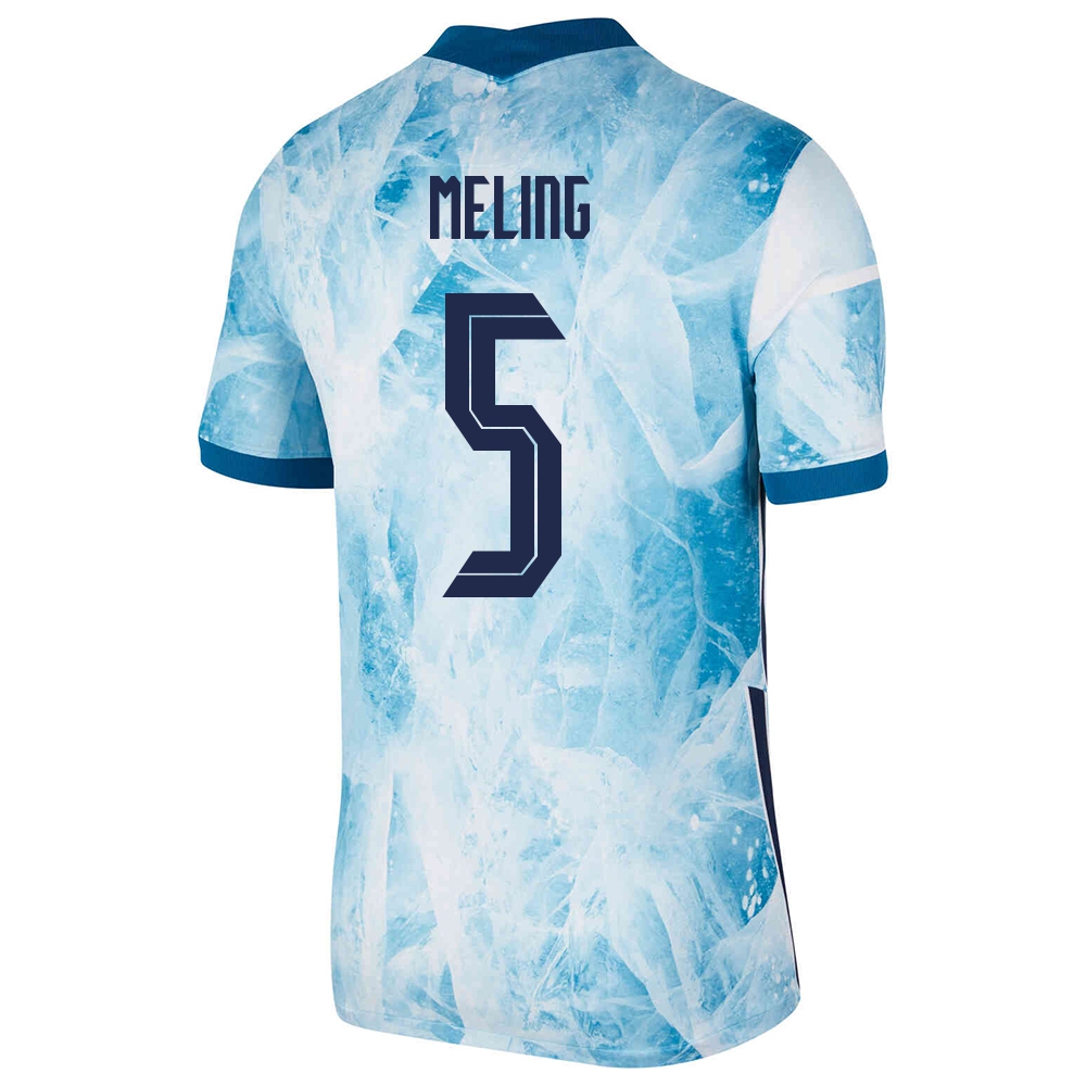 Mujer Selección de fútbol de Noruega Camiseta Birger Meling #5 2ª Equipación Azul claro 2021 Chile