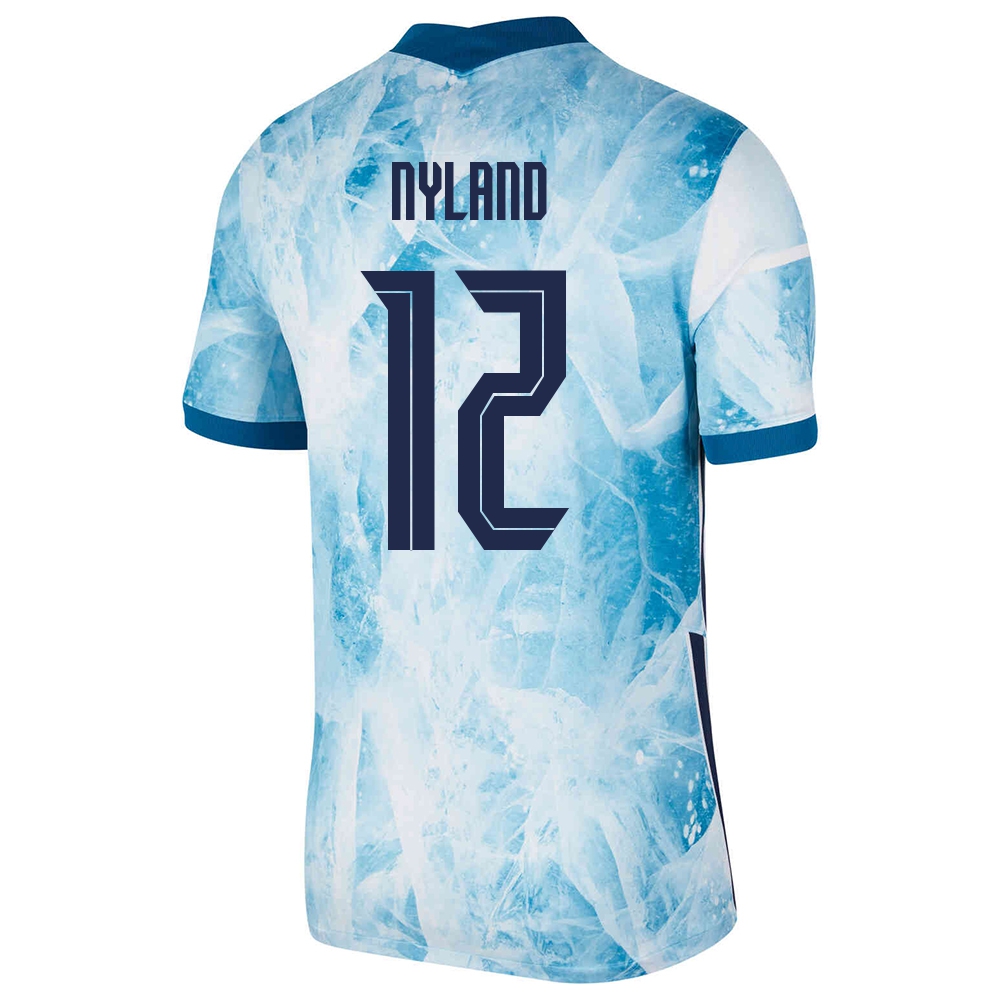 Mujer Selección de fútbol de Noruega Camiseta Orjan Nyland #12 2ª Equipación Azul claro 2021 Chile