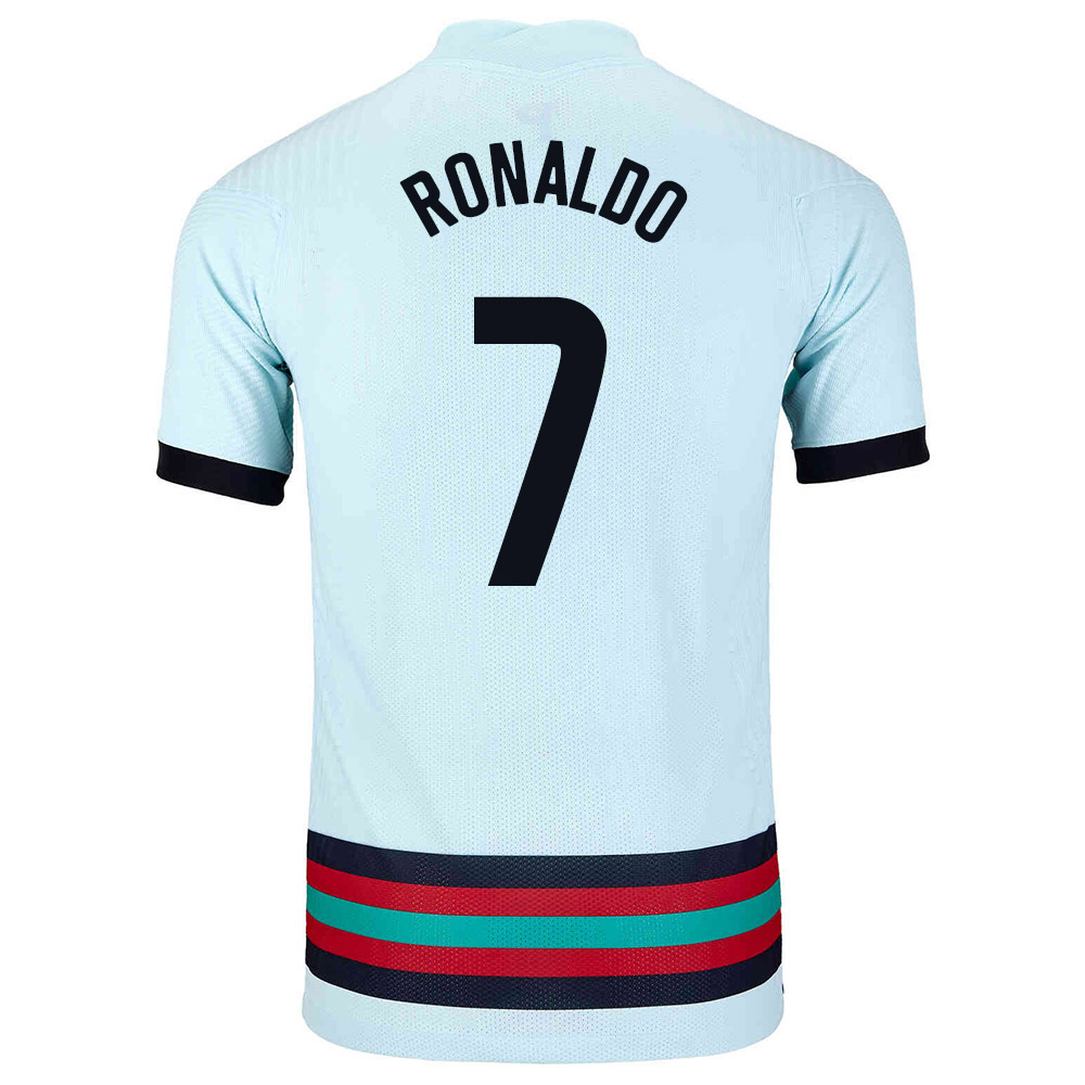 Mujer Selección de fútbol de Portugal Camiseta Cristiano Ronaldo #7 2ª Equipación Azul claro 2021 Chile
