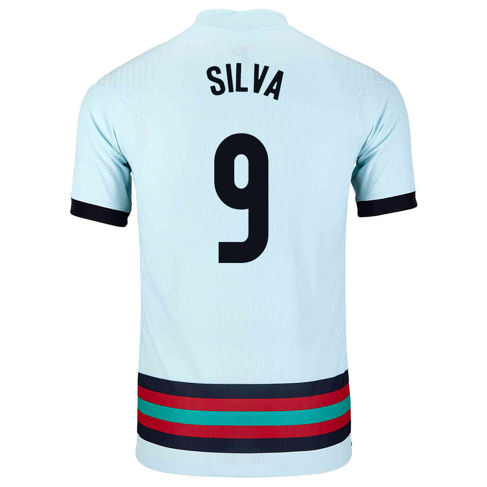 Hombre Selección De Fútbol De Portugal Camiseta Andre Silva #9 2ª Equipación Azul Claro 2021 Chile