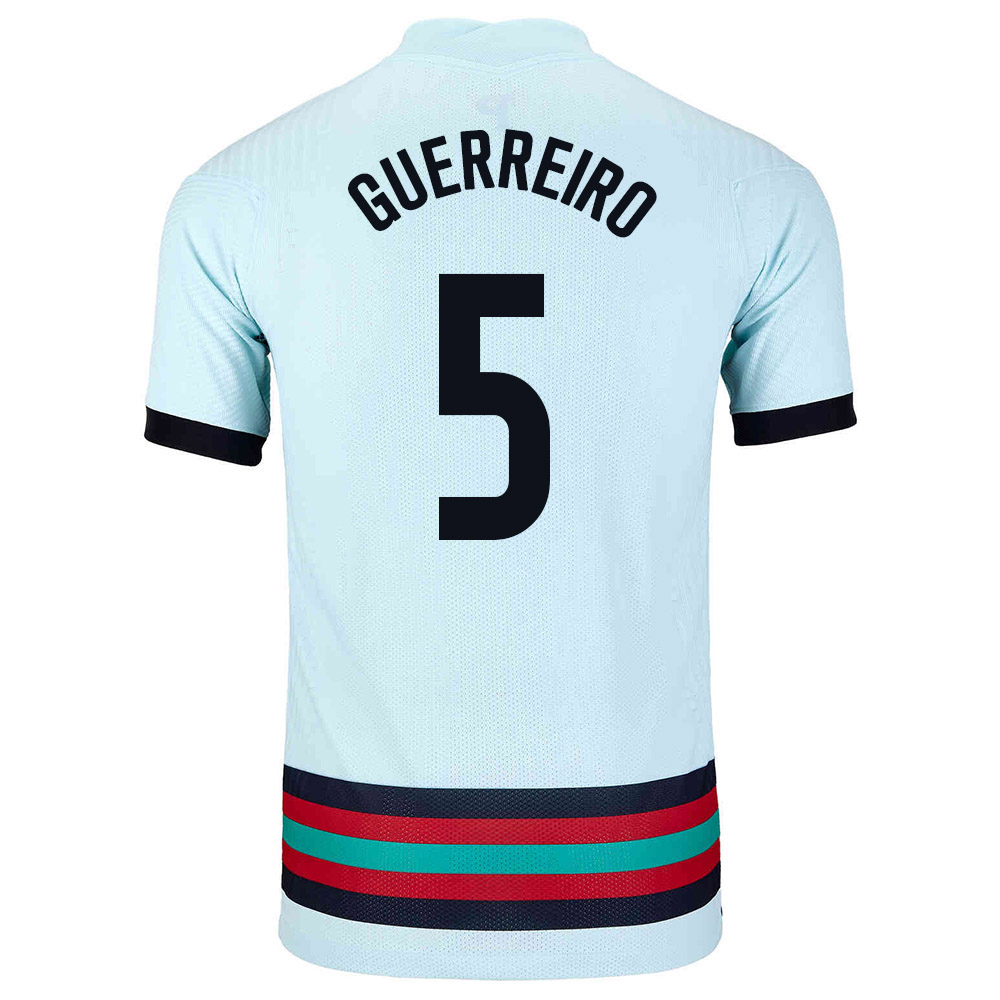 Hombre Selección De Fútbol De Portugal Camiseta Raphaël Guerreiro #5 2ª Equipación Azul Claro 2021 Chile