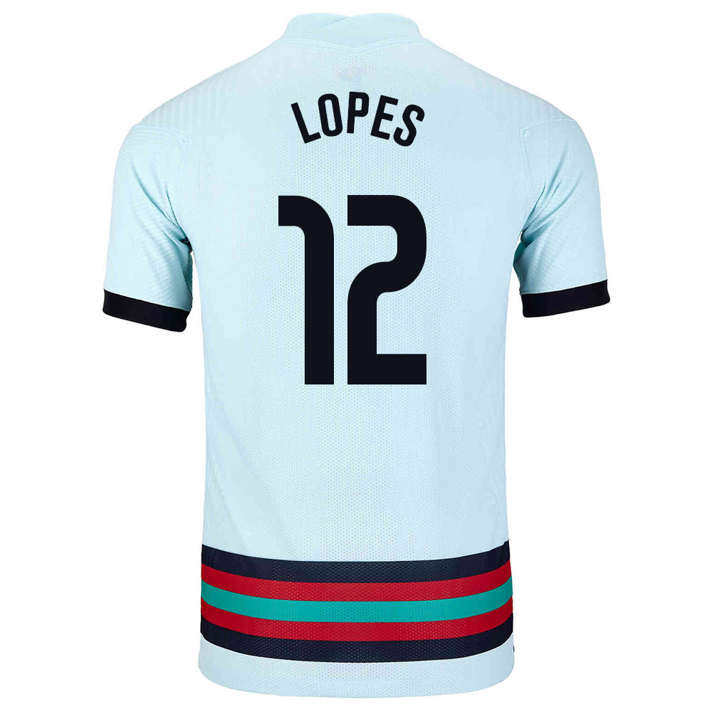 Mujer Selección de fútbol de Portugal Camiseta Anthony Lopes #12 2ª Equipación Azul claro 2021 Chile