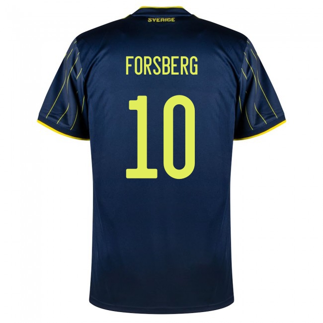 Mujer Selección de fútbol de Suecia Camiseta Emil Forsberg #10 2ª Equipación Azul oscuro 2021 Chile