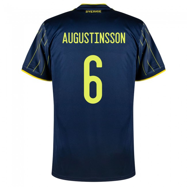 Mujer Selección de fútbol de Suecia Camiseta Ludwig Augustinsson #6 2ª Equipación Azul oscuro 2021 Chile