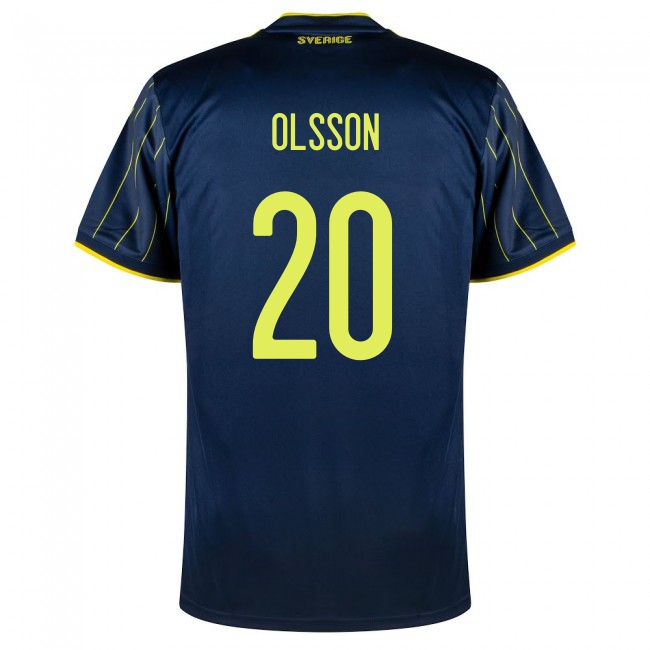 Mujer Selección de fútbol de Suecia Camiseta Kristoffer Olsson #20 2ª Equipación Azul oscuro 2021 Chile