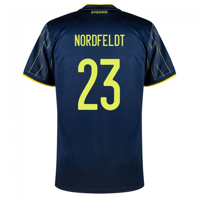 Mujer Selección de fútbol de Suecia Camiseta Kristoffer Nordfeldt #23 2ª Equipación Azul oscuro 2021 Chile