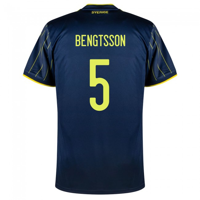 Mujer Selección de fútbol de Suecia Camiseta Pierre Bengtsson #5 2ª Equipación Azul oscuro 2021 Chile