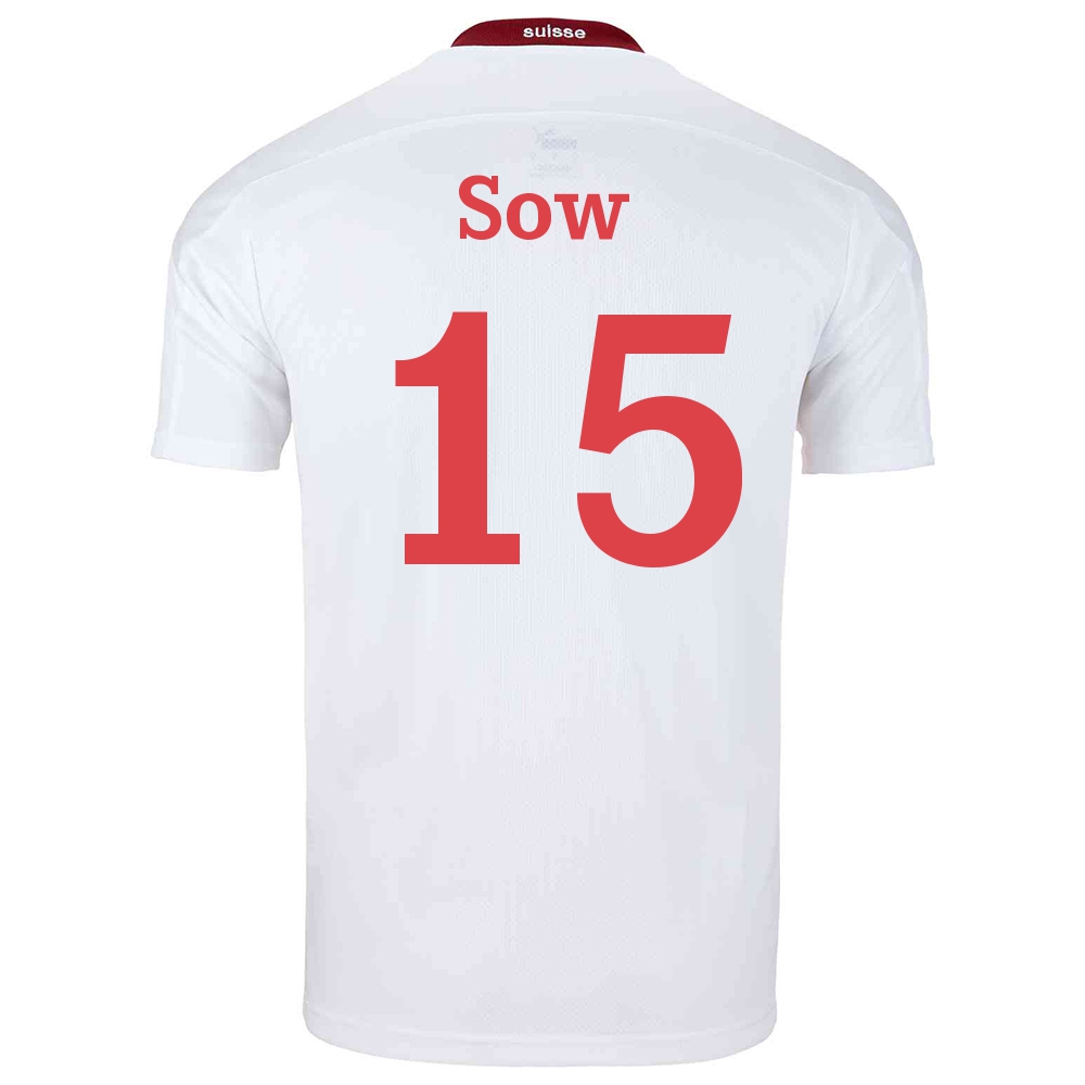 Mujer Selección de fútbol de Suiza Camiseta Djibril Sow #15 2ª Equipación Blanco 2021 Chile