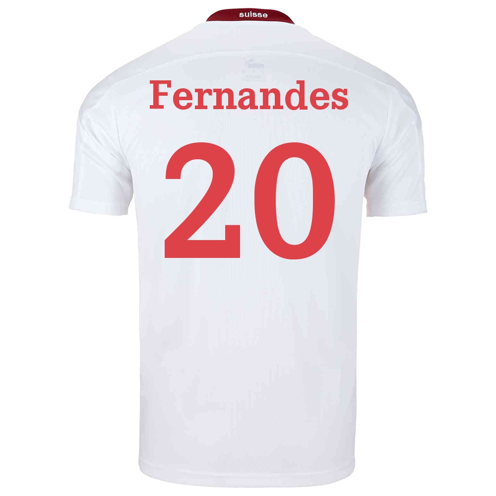 Mujer Selección de fútbol de Suiza Camiseta Edimilson Fernandes #20 2ª Equipación Blanco 2021 Chile