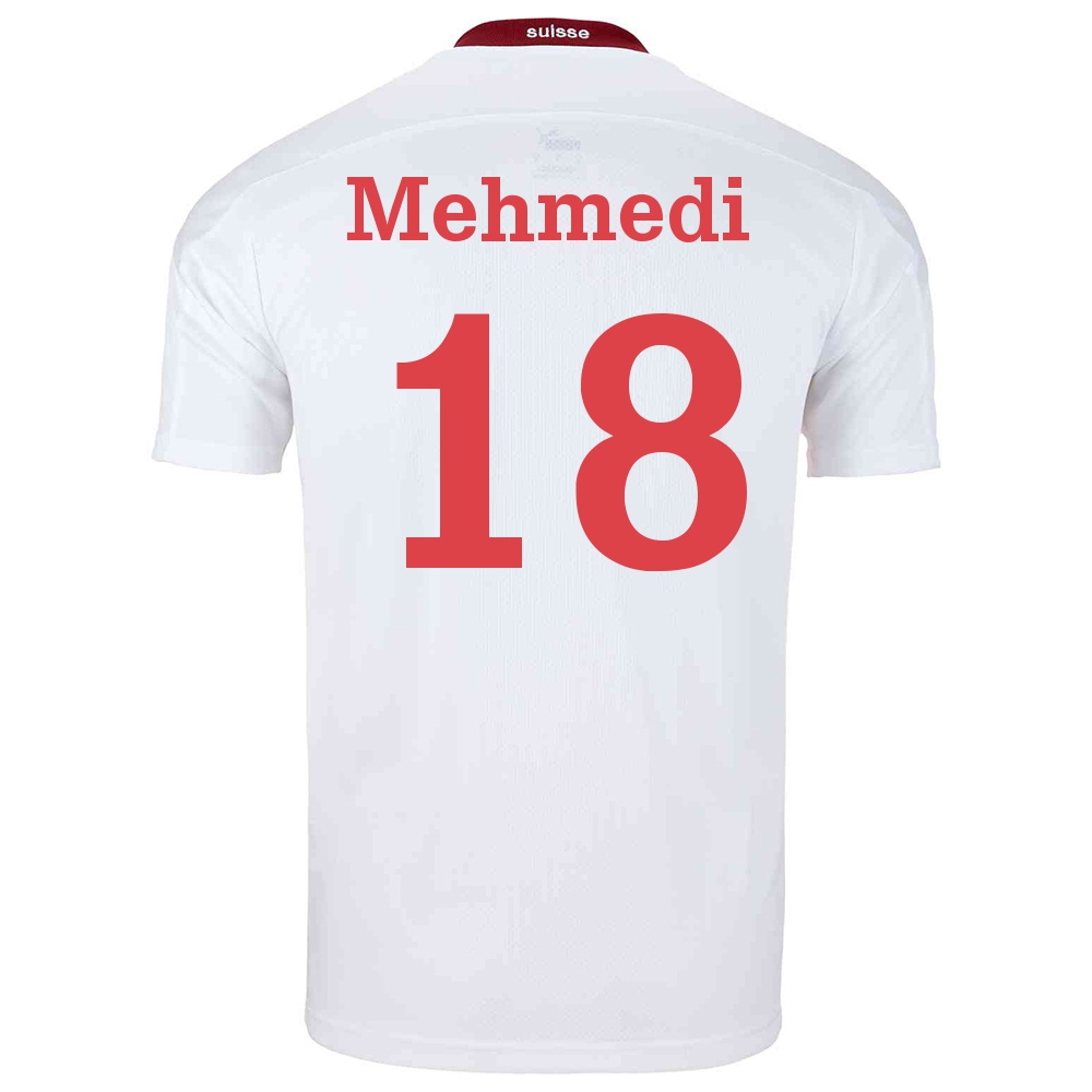 Mujer Selección de fútbol de Suiza Camiseta Admir Mehmedi #18 2ª Equipación Blanco 2021 Chile
